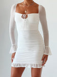 Princess Polly Square Neck  Farah Mini Dress White