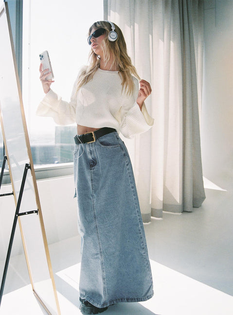 Coastline Cropped Jumper White