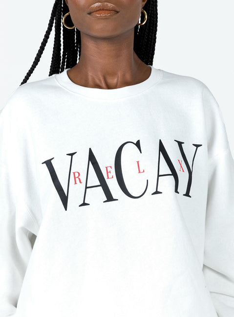 Vaycay Sweatshirt White Princess Polly  long 