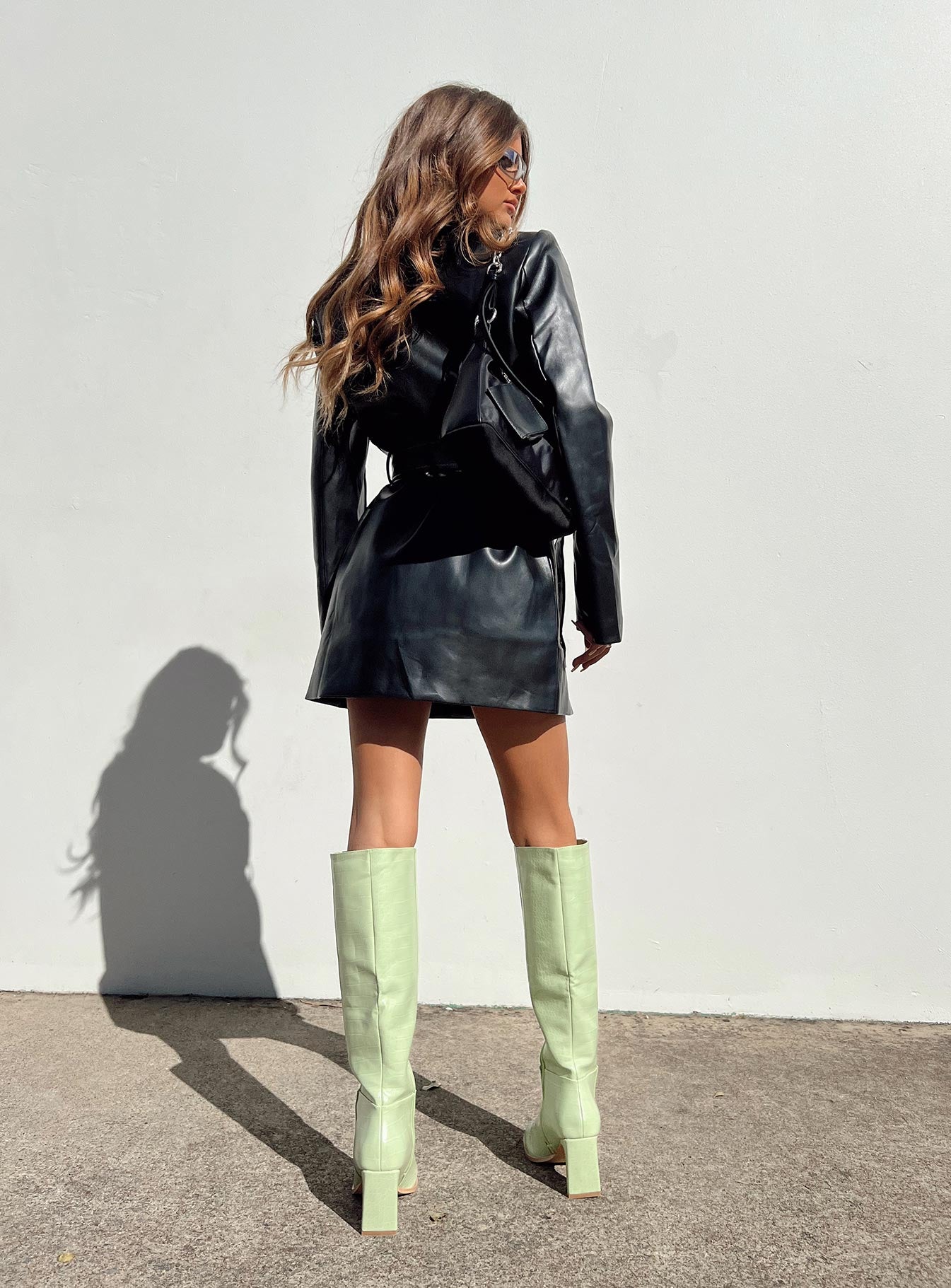 Steinway PU Mini Dress Black