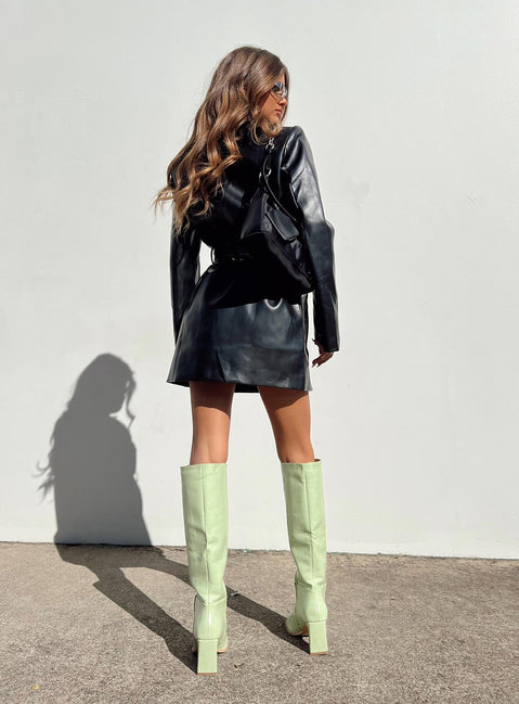 Steinway PU Mini Dress Black