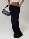 Black maxi skirt Knit material Elasticated waistband  Side slits Good stretch Unlined 