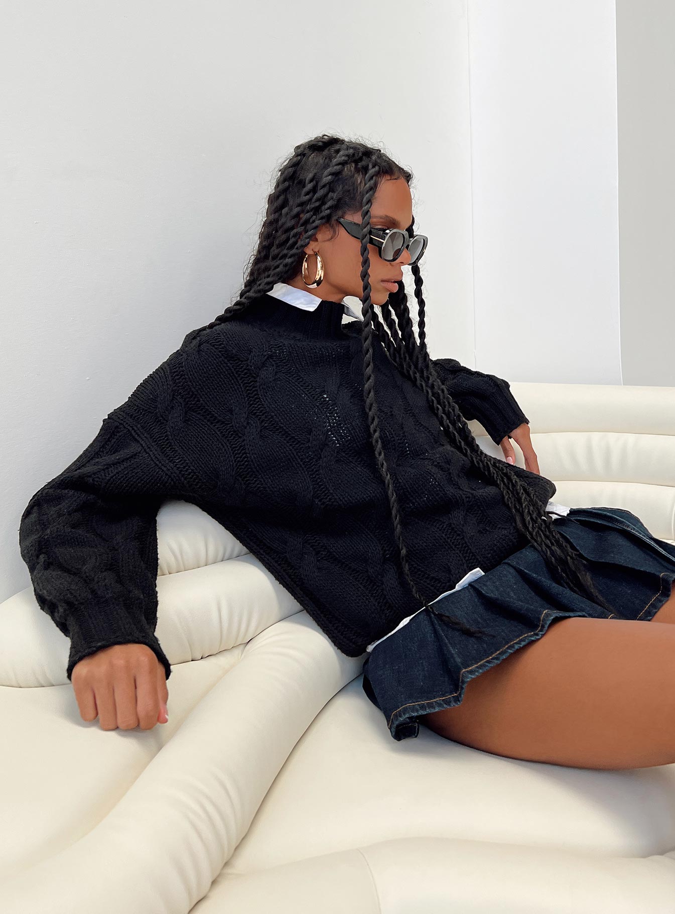 Jendi Sweater Black Princess Polly  long 