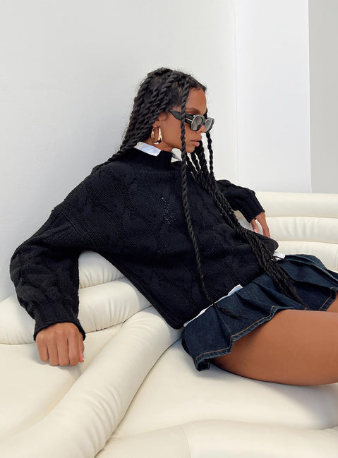 Jendi Sweater Black Princess Polly  long 