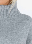Turtle neck sweater Soft knit material Drop shoulder
