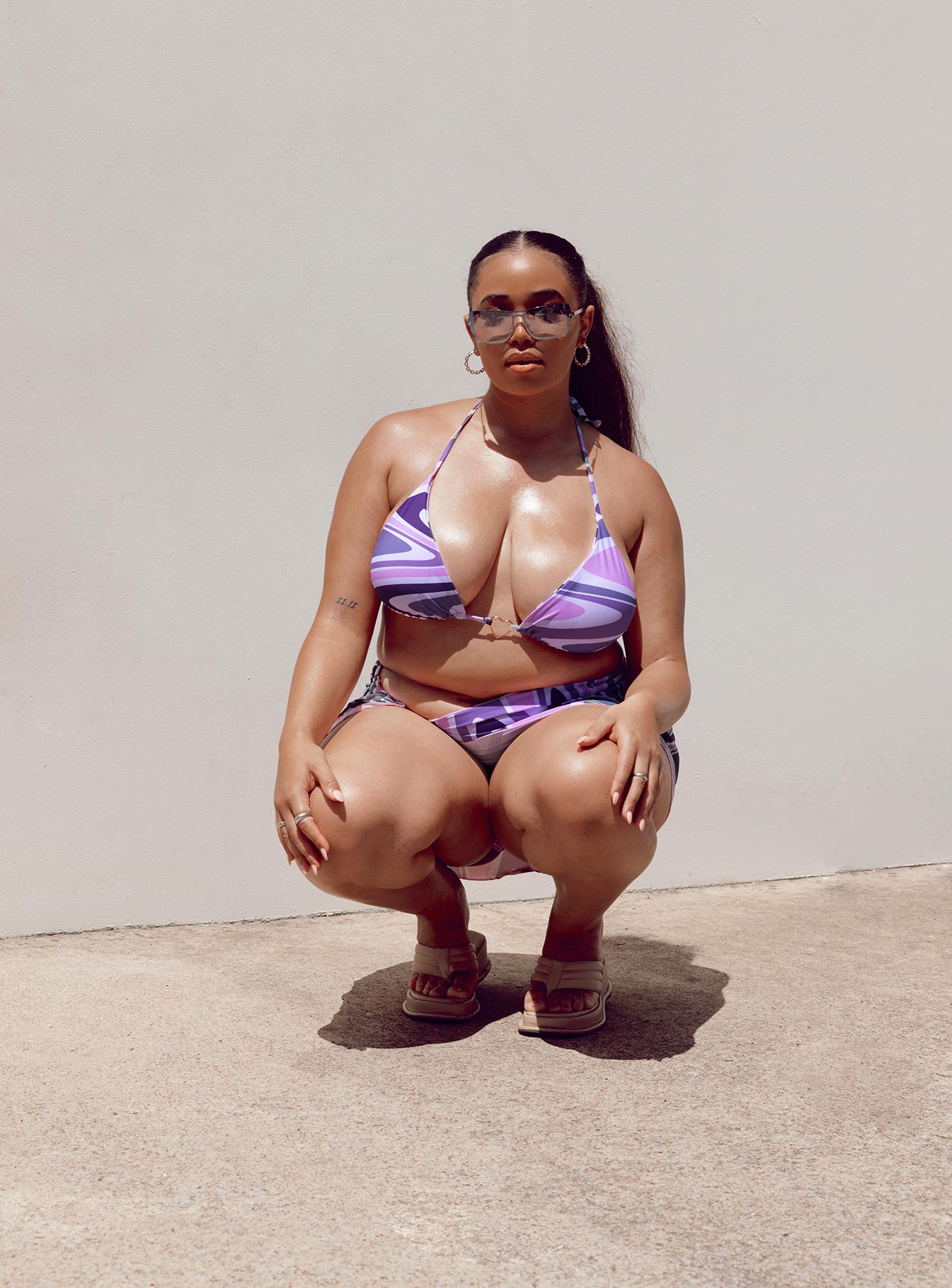 Smiley Bikini Bottoms Purple Curve