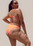 Ellie Bikini Top Orange / Pink Curve