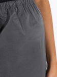 Grey mini skirt Drawstring elasticated waistband Cargo style pocket