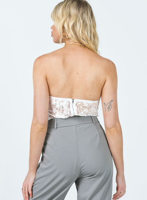 Rafferty Strapless Bodysuit White