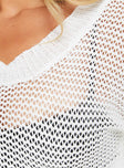 Darota Cold Shoulder Sweater White