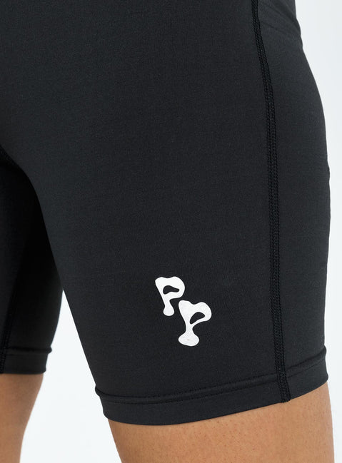 Bike shorts High waisted Elasticated waistband Graphic print Good stretch Unlined