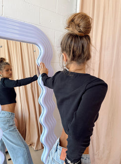 Organic Classic Long Sleeve Crop Tee Black