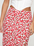 Maxi skirt Floral print, invisible zip fastening, high split in hem