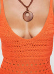 Lysandre Crochet Maxi Dress Orange