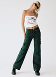 Princess Polly Mid Rise  Paige Mid Rise Cargo Jean Denim Green Tall