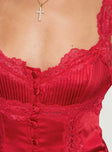 Stilling Lace Top Red