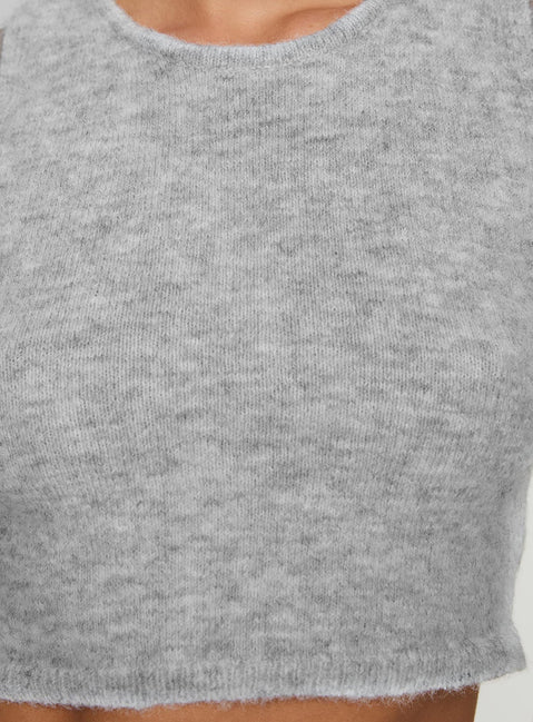 grey knit tank top