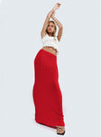 Belle Knit Maxi Skirt Red Princess Polly  Maxi 