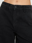 Dark wash denim shorts Belt looped waist, zip & button fastening, six pockets, adjustable waistband with press button fastening Non-stretch material, unlined