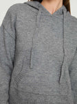 Hooded sweater Drop shoulder, single middle pocket, drawstring hood, ribbed hem & cuffs Slight stretch, unlined 