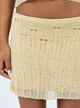 Mini skirt Delicate Knit material  Distressed design  Elasticated waistband 