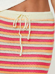Crochet mini skirt  Knit-sheer material, elasticated drawstring waistband Good stretch, unlined