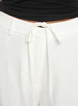 Melaine Tie Front Pants White