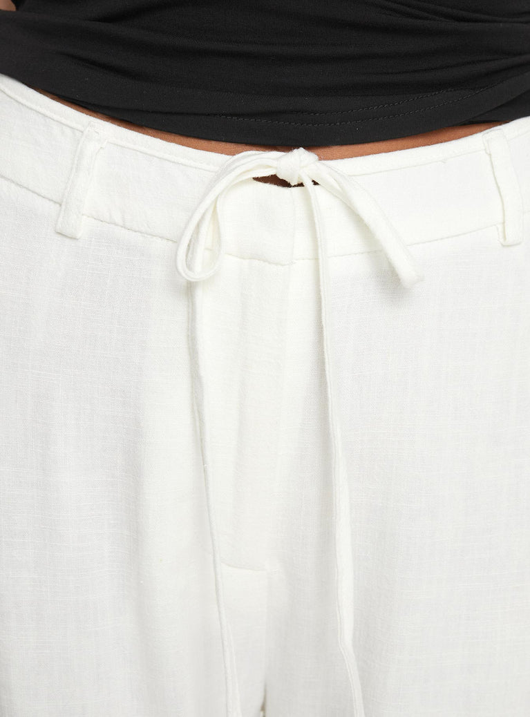 Melaine Tie Front Pants White