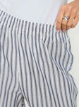Louis Linen Blend Pants White / Navy Stripe