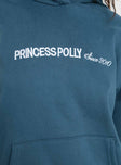 Princess Polly Hooded Sweatshirt Block / Cursive Text Slate