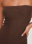 Strapless knit maxi dress Good stretch, unlined