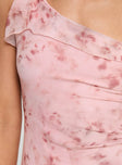 Princess Polly Asymmetric Neckline  Bramwell One Shoulder Mini Dress Pink