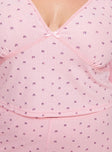 pINK Princess Polly Curve Matching sleep set Butterfly print, v neckline, long sleeves, elasticated waistband