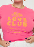 Thread Together Love Club Baby Tee Pink Curve