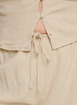 Zodiac Linen Blend Pants Beige Curve