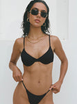Lolita Underwire Shirred Bikini Top Black