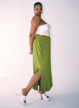 Mira Maxi Skirt Green Curve Princess Polly  Midi 