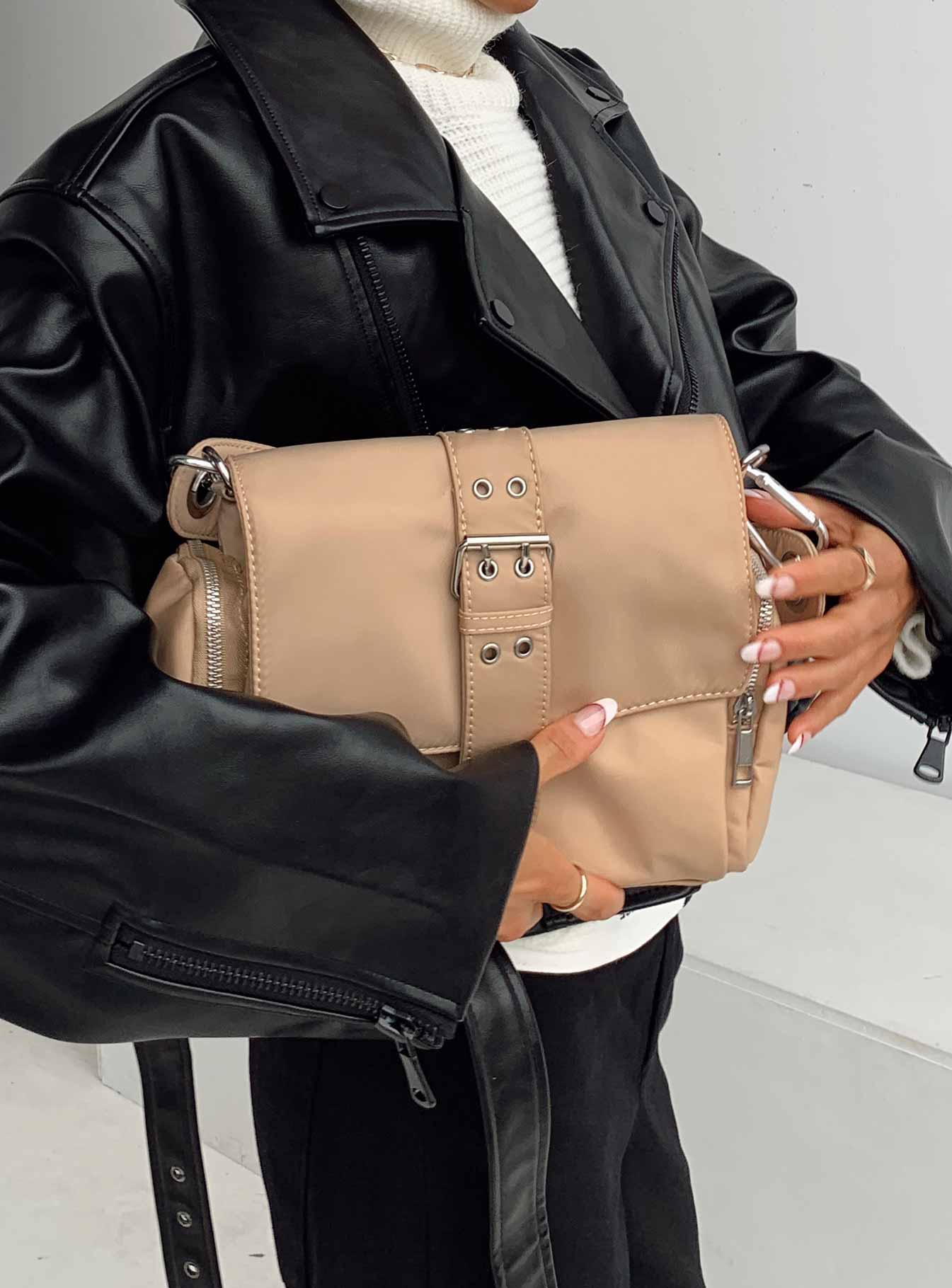 Julietta Utility Crossbody Bag Beige