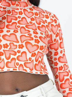 Lucy Open Back Knit Top Red