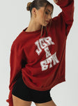 J&S Oversized Sweatshirt Red