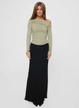 Long sleeve top One shoulder style, ruching at sides