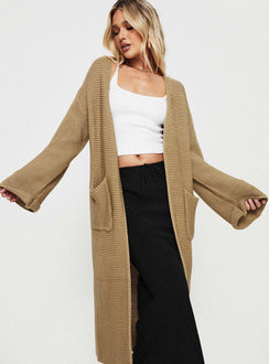 Longline cardigan Oversized fit, twin side pockets, drop shoulder