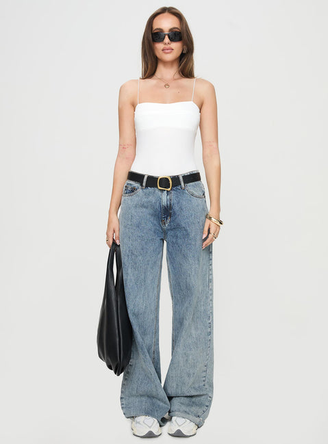  Ribbed bodysuit Straight neckline, elasticated straps, high cut leg, cheeky bottom, press clip fastening at base Good stretch, lined bust