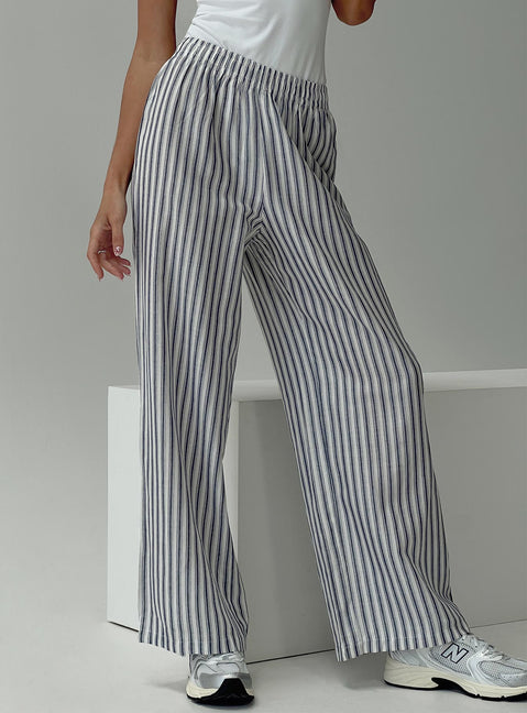 Louis Pants White / Navy Stripe
