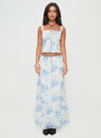 Maxi skirt Floral print, elasticated drawing waistband, flowy relaxed fit