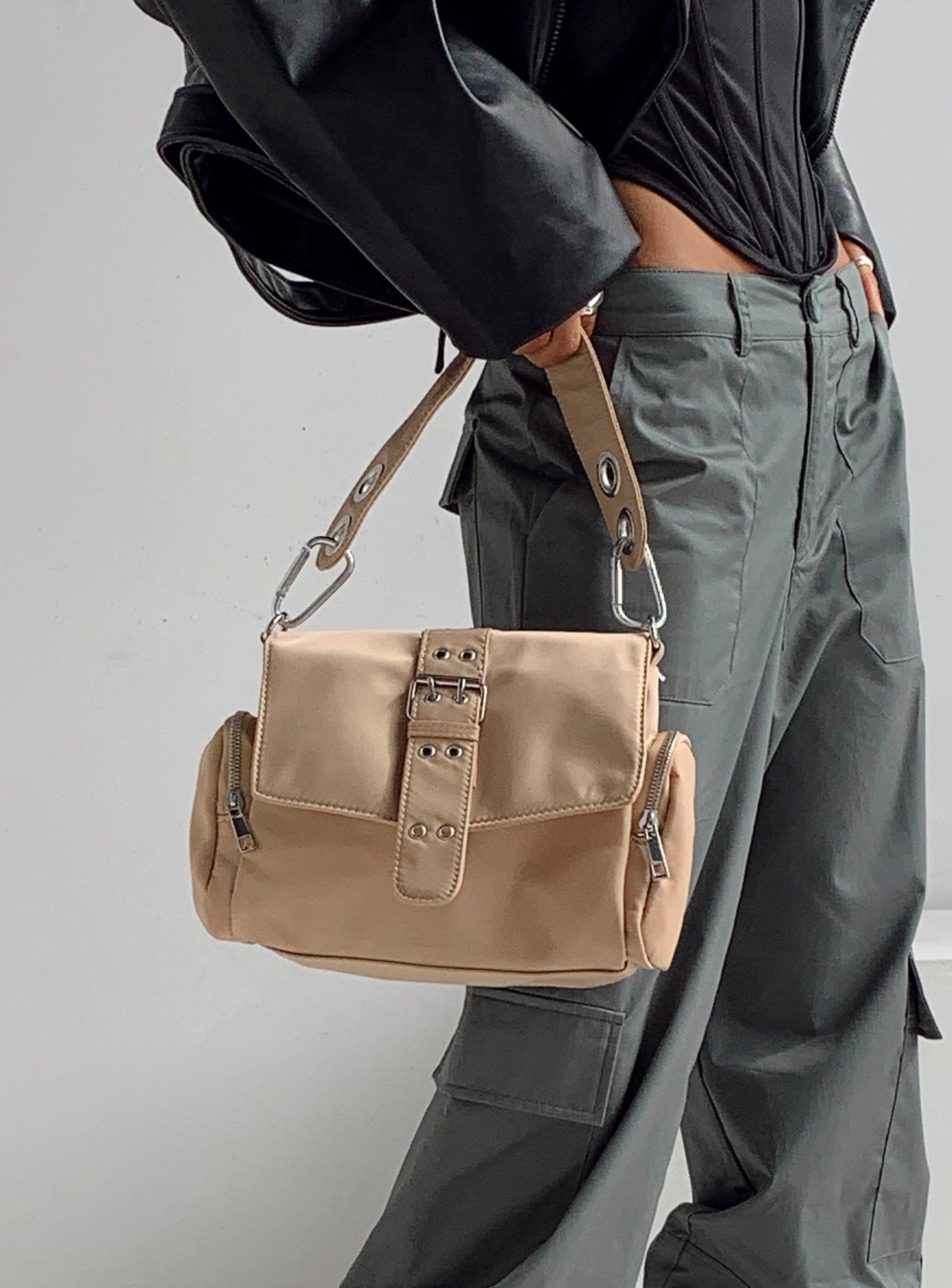 Julietta Utility Crossbody Bag Beige