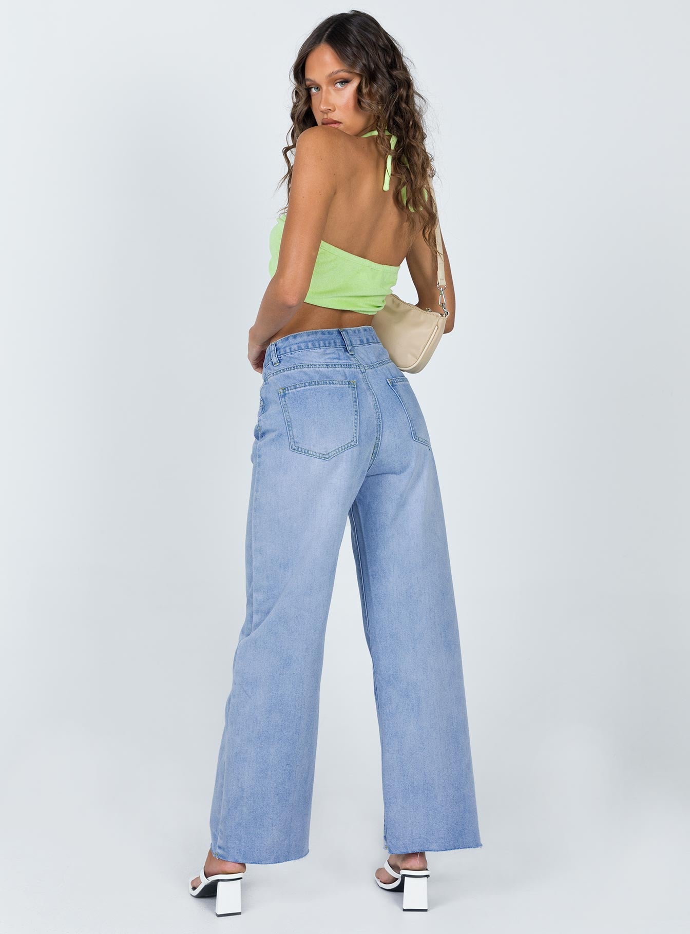 Cece Hammer High Rise Wide Leg Jeans Vintage Blue Denim