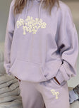 Princess Polly Hooded Sweatshirt Squiggle Text Dusty Mauve / Eggshell Princess Polly  regular 