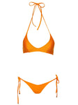 Athia Halter Shine Bikini Top Orange