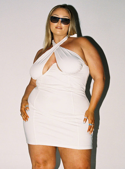 Feel Good Mini Dress White Curve